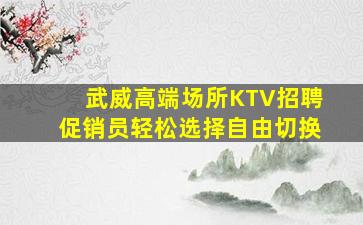 武威高端场所KTV招聘促销员轻松选择自由切换